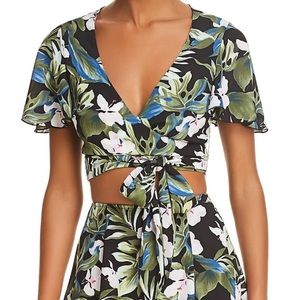 Show Me Your MuMu Tie Front Wilson Wrapped Crop Top Size Medium